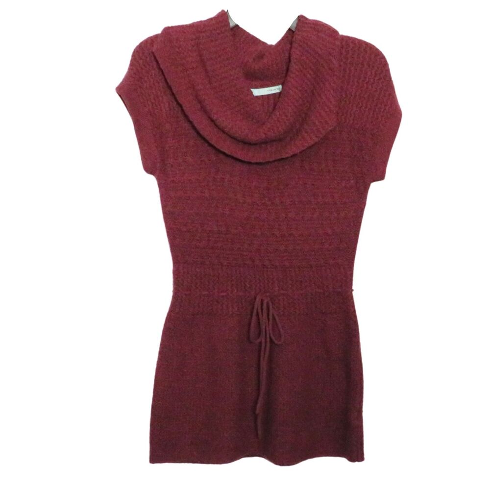 Pull Over Sweater Women Sz S Maroon Maurice's Cowl Neck Sleeveless Long Tunic